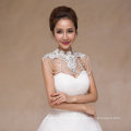 Crystal Pearl Bridal Shawl Wedding Accessories with Applique Lace